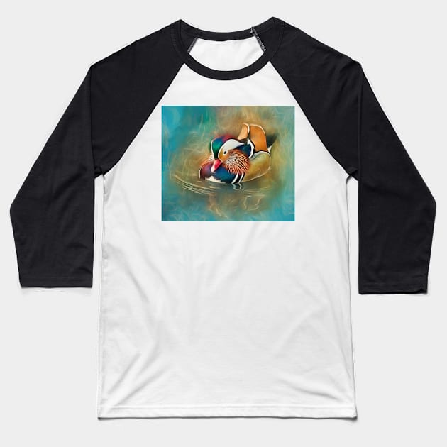 Mandarin Duck Baseball T-Shirt by Tarrby